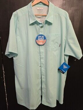 Columbia PFG Slack Tide Camp Shirt UPF 50 Seafoam Green Button-Up Shirt XXL